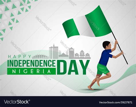 1st October Nigeria Independence Day Template Boy Vector Image