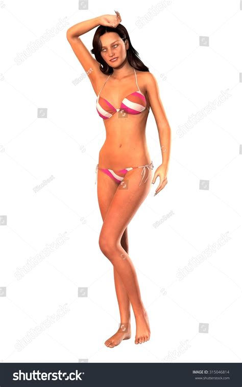 Sexy Woman Posing Bikini Isolated White ภาพประกอบสตอก 315046814 Shutterstock