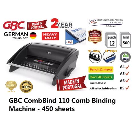 GBC CombBind 110 Comb Binding Machine Binding Machine Heavy Duty