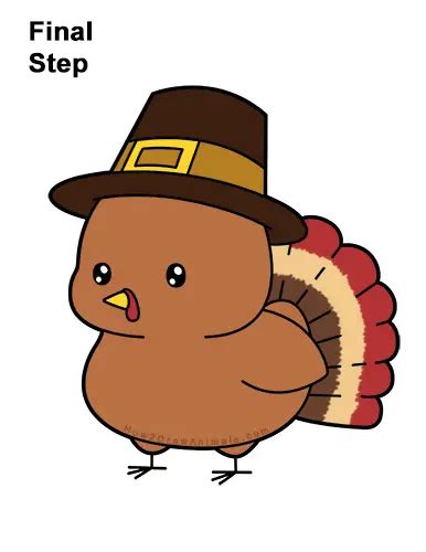 How To Draw A Turkey Cartoon For Thanksgiving Video And Step By Step