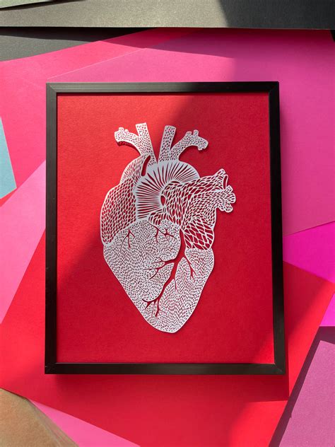 Anatomical Heart Papercutting Artwork | Light + Paper