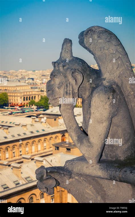 Gargoyle on Notre Dame Cathedral, Paris Stock Photo - Alamy