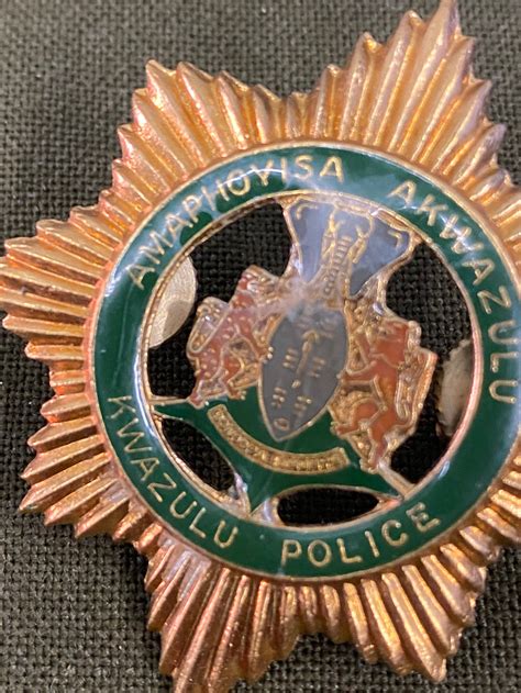 South African Homeland Kwazulu Police Officers Cap Badge Etsy