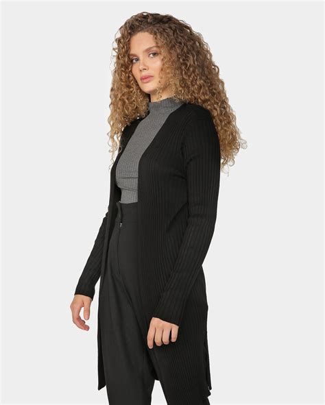 Riachuelo Cardigan Feminino Alongado Tricot Preto Ak By Riachuelo