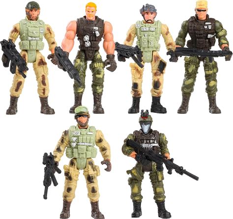 Amazon.com: 4" Army Men Action Figures 6-pcaks Collectible Special ...