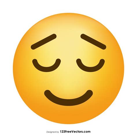 Relieved Face Emoji Vector - https://www.123freevectors.com/relieved ...