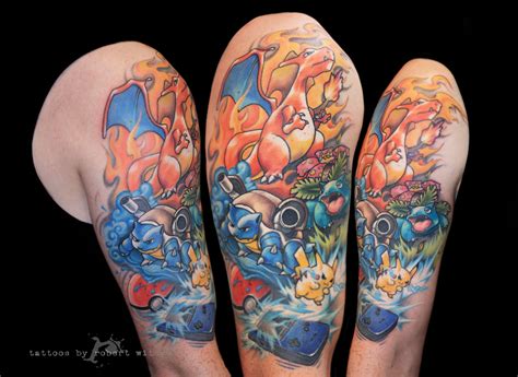 Pokemon Tattoos By Robert Witczuk 2 Pokemon Tattoo Tattoos Sleeve