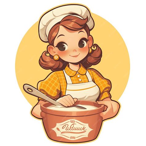 Premium Vector | Danish Woman in Traditional Danish Pastry Chefs Dress
