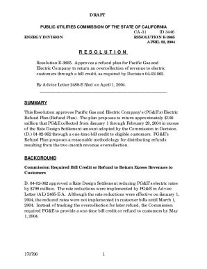 Fillable Online Docs Cpuc Ca Percentage Of Utility Rates Paid By