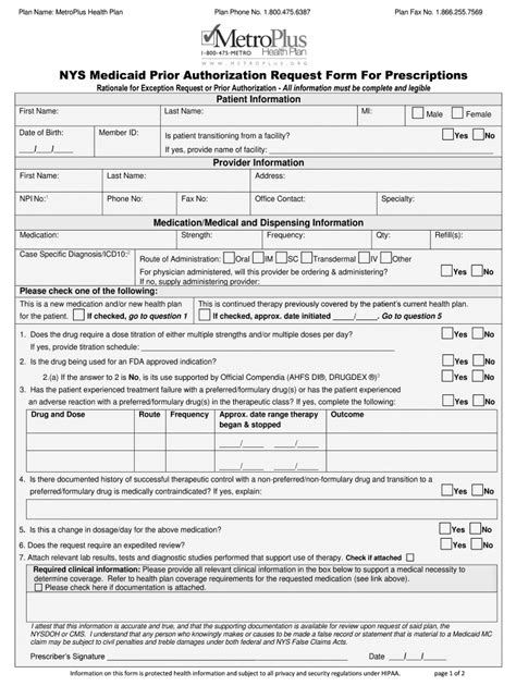 Fillable Online Metroplus Plan Name Metroplus Health Plan Metroplus