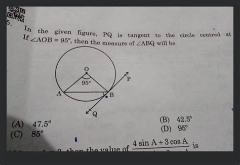 In The Given Figure Pq Is Tangent To The Circle Centred At If Aob