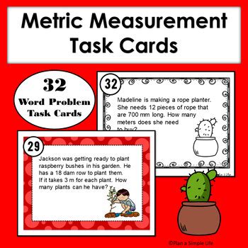 Metric Measurement Task Cards By Plan A Simple Life TPT