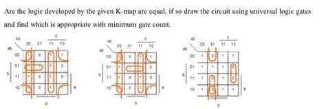 Solved Are the logic developed by the given K-map are equal, | Chegg.com