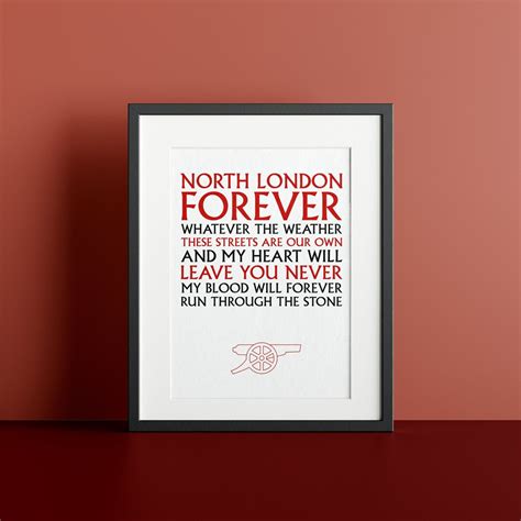 North London Forever Arsenal F.C. Print. 2023/24 Season Edition Home Wall Art Birthday Gift ...