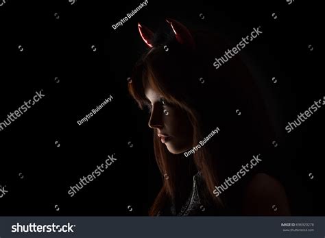 Sexy Brunette Girl Wearing Halloween Costume Stock Photo Shutterstock