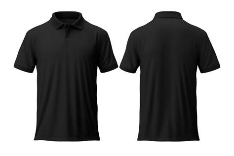 Ai Generated Black Polo Shirt Mockup Template Isolated On Transparent