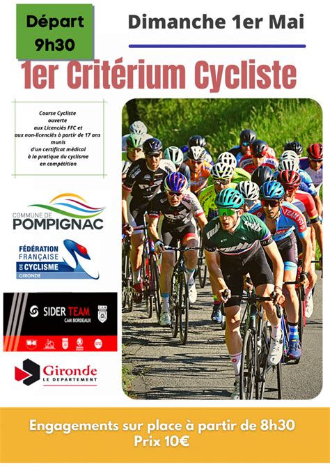 Sud Gironde Cyclisme Er Mai Pompignac Pour Pc Et Non Licenci S