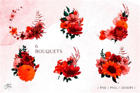 Fall watercolor flowers on Behance