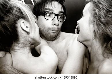 Portrait Naked Man Two Nude Women Stock Photo Shutterstock