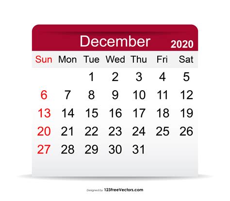 Free December 2020 Calendar