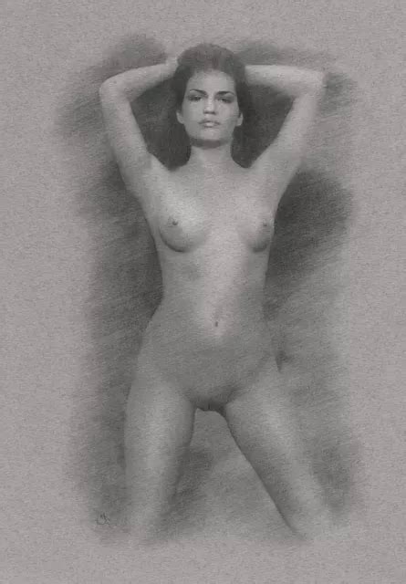 Weiblicher Akt Original Drawing Zeichnung Nude Woman Pin Up Femme