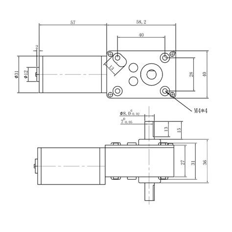 A58sw31zy 24v 27rpm Dual Shaft Dc Worm Gear Motor Roboticsdna