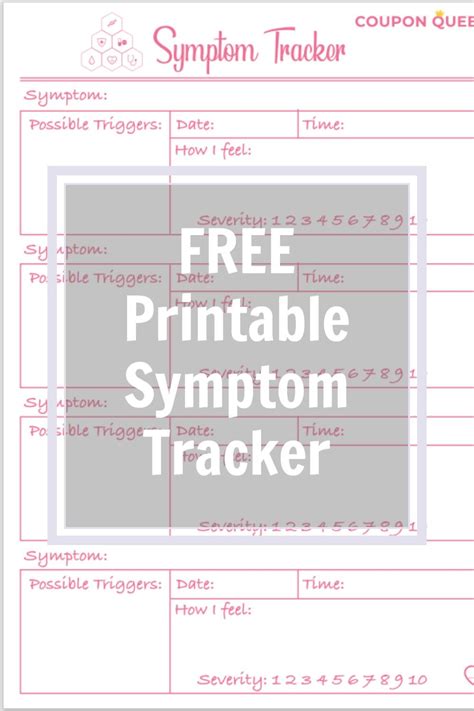 Free Printable Symptom Management Worksheets