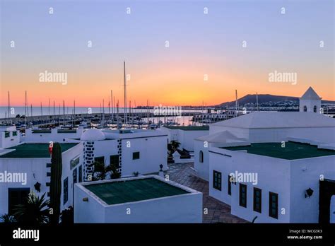 Lanzarote - Sunset in Rubicon Marina in Playa Blanca Stock Photo - Alamy