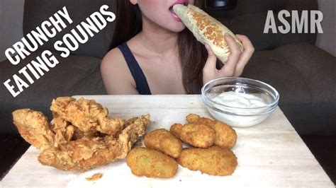 Asmr Crunchy Chicken Strips Jalapeño Poppers And Wrap Eating Sounds