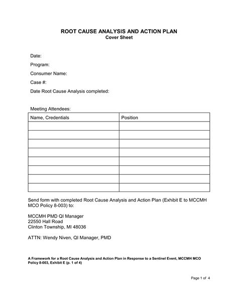 Root Cause Analysis Template Event Analysis Action Cause Download Now