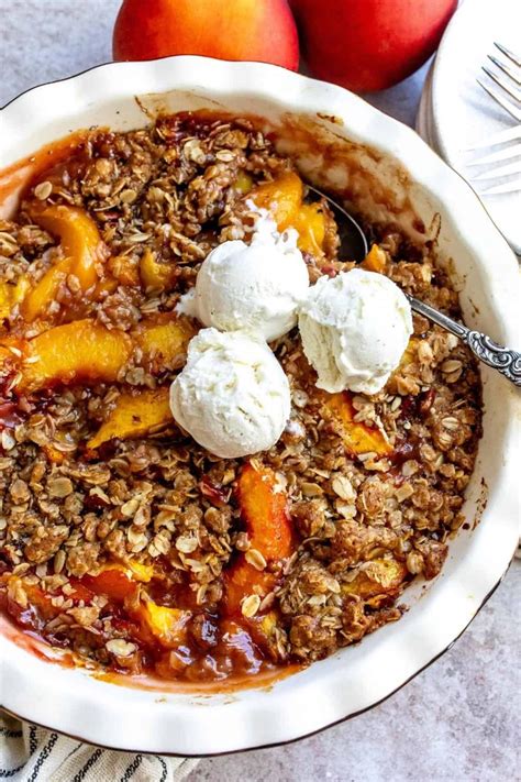 Peach Crisp With Oatmeal Crumble Sailor Bailey In 2024 Peach Crisp