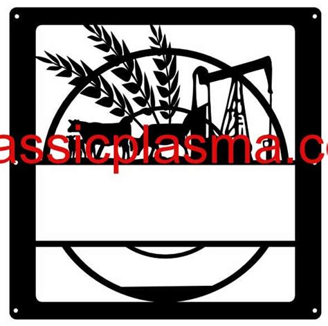 Oil Rig Cattle Wheat Dxf Svg File For Plasma Laser Water Jet Vinyl