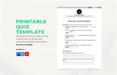 Free Free Printable Quiz Templates Download Free Free Printable Quiz