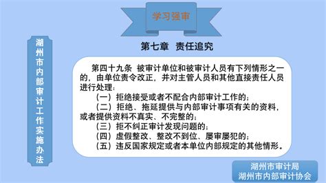 学习强审 《湖州市内部审计工作实施办法》 二十九