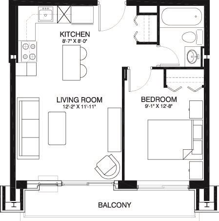 Modern Studio Apartment Floor Plan