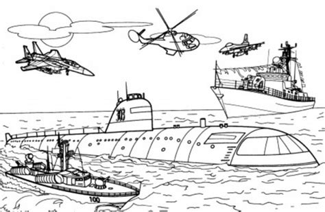 Military Ship Coloring Pages