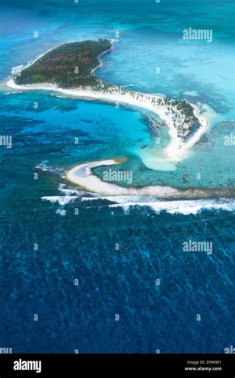 Aerial Of Half Moon Caye A Protected Island Part Of The Lighthouse