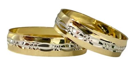 Argollas Matrimonio Oro K Cl Sicas Anillos Boda Par Mm