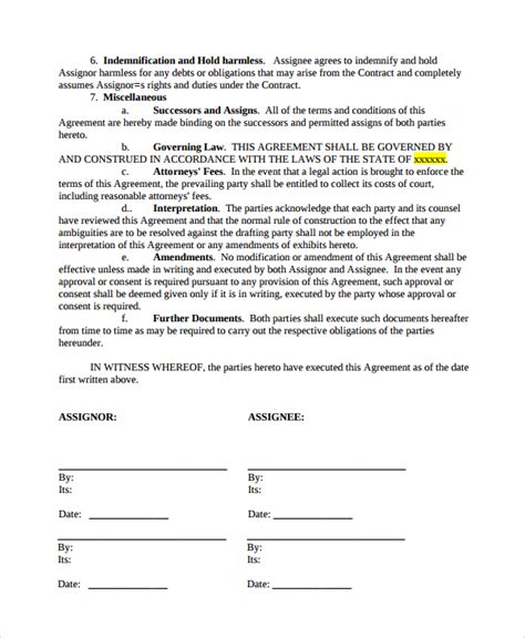Free 6 Sample Assignment Of Contract Templates In Pdf