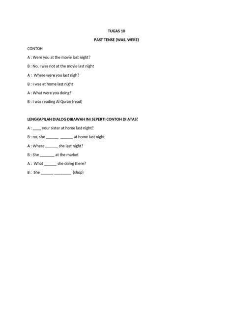 tugas   tense