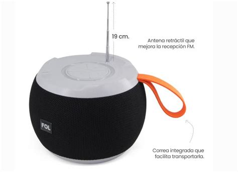 Fol C Bocina Inal Mbrica Bluetooth Speaker Altavoz Port Til Color