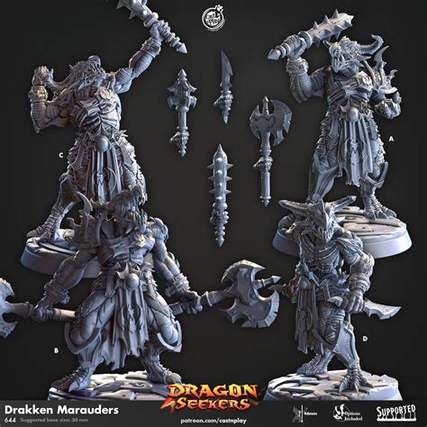 Dragonborn Barbarian Miniatures Castnplay Kobold Brute Models Dungeons