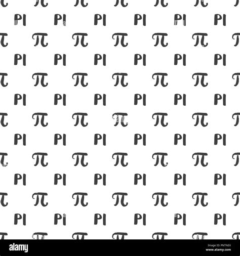 Pi Symbol Seamless Pattern Vector Illustration Hand Drawn Sketched