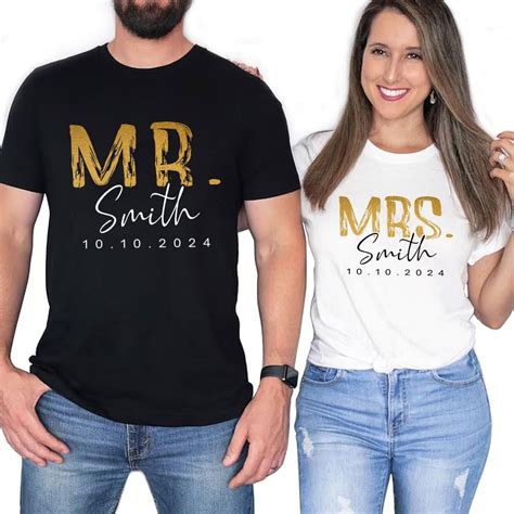 Personalized Mr And Mrs Shirts Bride And Groom Shirts Hubby And Wifey