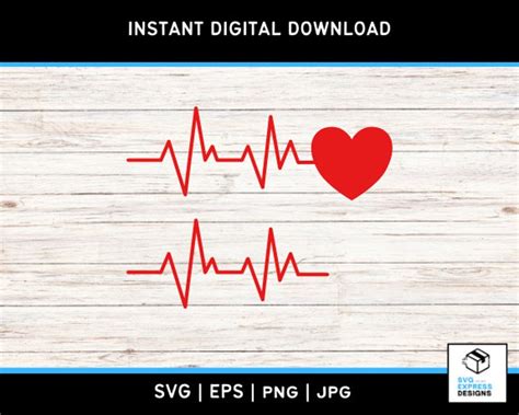 Heartbeat Line Svg Ecg Ekg Cut Files Healthcare Vector Graphics