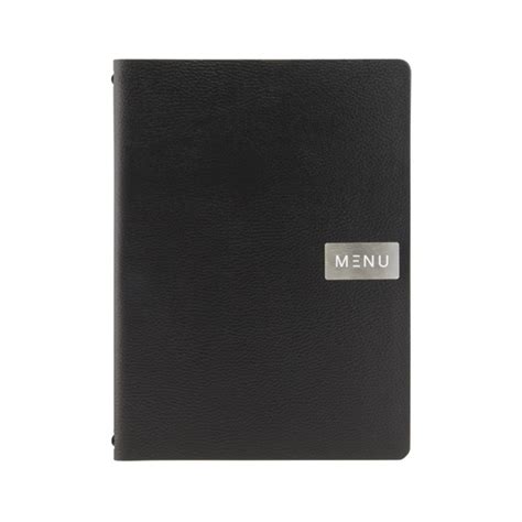 Protège menu en cuir recyclé brut Securit Gamme Leather A4 noir CU925