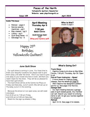 Fillable Online Ykquiltersguild Birthday Yellowknife Quilters