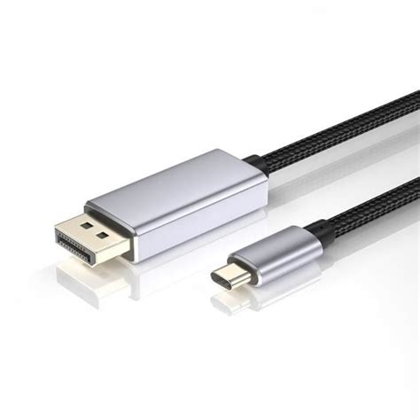 Câble Usb C Vers Displayport 8k Tressé Thunderbolt 3 Type Usb 1 M H26783 Cdiscount Informatique