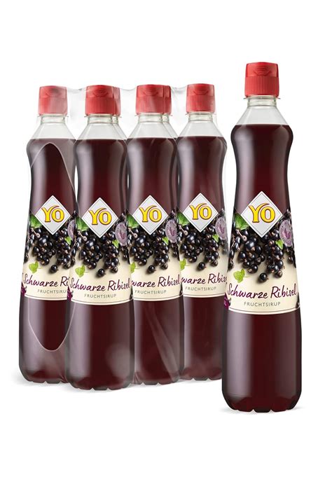 YO Sirup Schwarze Johannisbeere 6 X 700 Ml 1x Flasche Ergibt Bis Zu