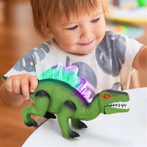 TOY Life Robotic T-Rex Walking Dinosaur Toy, Light Up, Roars, 12 inches, Gift for Kids 3-7 Years ...